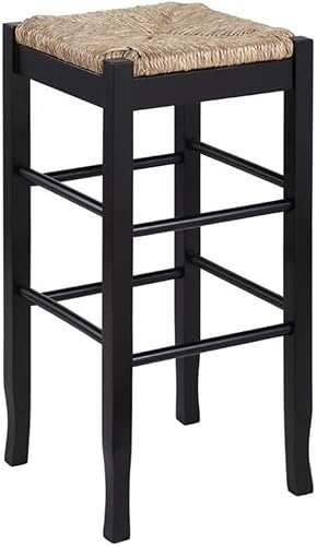 Vista 12 de Boraam Taburete cuadrado de altura de mostrador de asiento, 24 pulgadas, roble