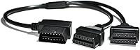 Vista 3 de Vgate 16 pin OBD2 OBDII Diagnóstico Extensor Divisor Cable de extensión macho a doble hembra Y Cable 12 pulgadas