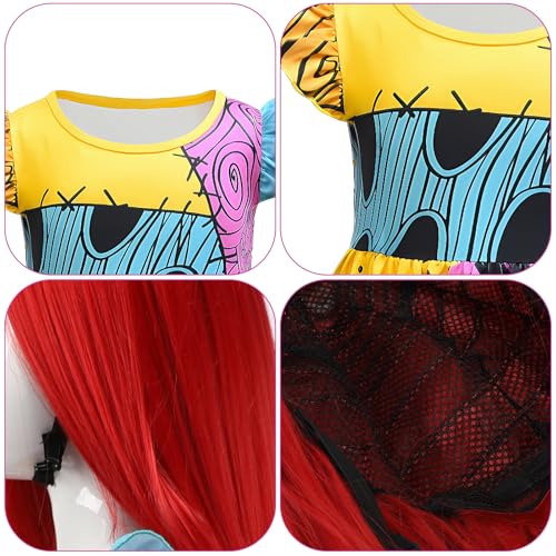 Disfraz Sally para niñas con vestido parcheado y accesorios miniatura 5