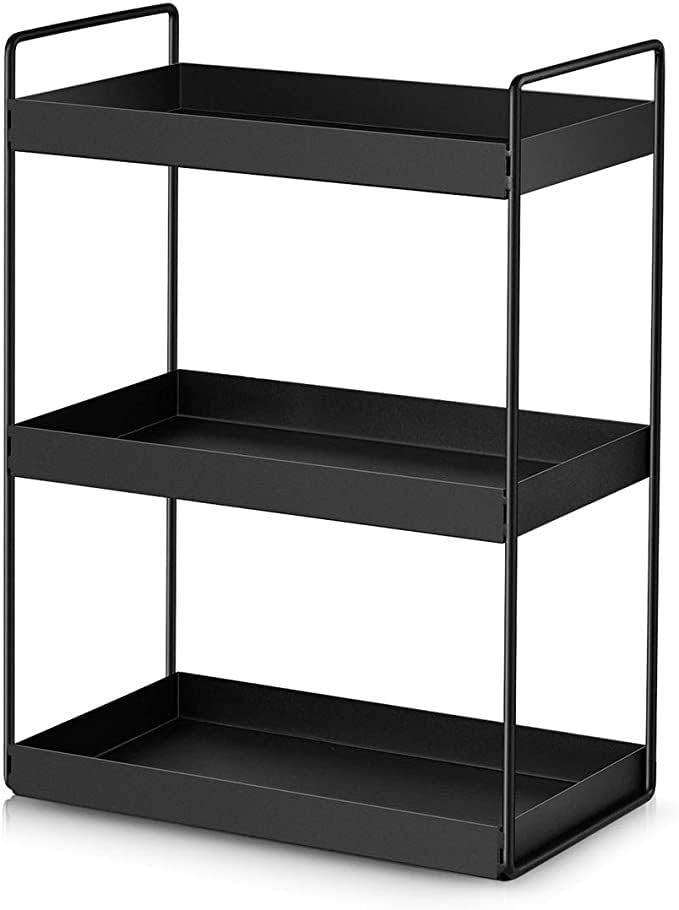 Image of HS Retail 3- Tire Kitchen Rack | Multipurpose kitchen Organizer Shelf | Durable Metal Frame with Stable Base | Countertop Storage Rack for Kitchen