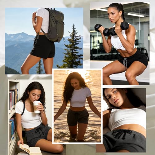 Image of HEARTNICE Womens Cotton Pajama Shorts, Soft Sleep Shorts for Women Lightweight Lounge Pj Bottoms