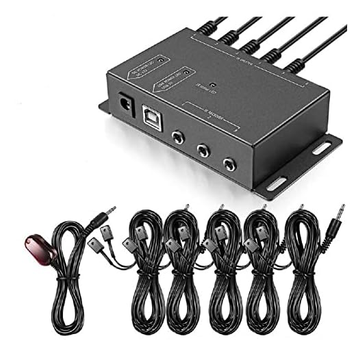 baolongking Infrarot-Repeater-System, IR-Repeater, verborgenes IR-System mit Infrarot-Fernbedienung, Extender-Kit mit 1 Empfänger, 10 EU-Stecker (Sender).