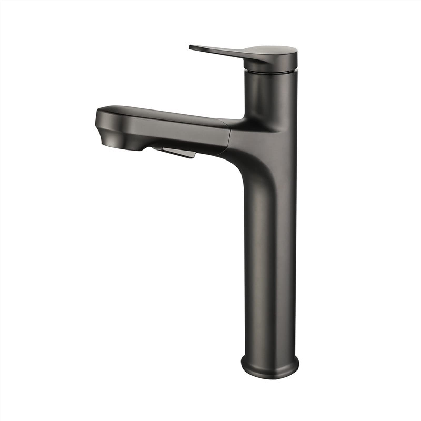 Robinet de salle de bain extractible monotrou en laiton noir
