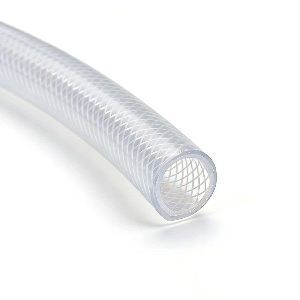 Tubo flessibile in PVC intrecciato in tessuto da 19x25 mm (3/4" x 1") ID x OD – Rotolo da 3 m Tubo trasparente ad alta pressione per aria compressa e acqua
