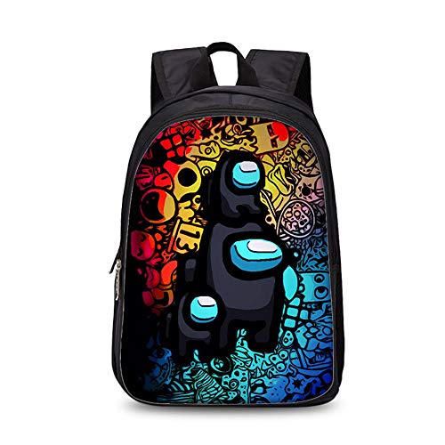 MHLYY Mochila Among us Escolar, Juego Among Us Bolsas Escolares de Impresión 3D Bolsa, Bolso de Bolsillo Oxford de Moda Impermeable para Estudiante Primaria