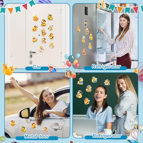 24 imanes decorativos de patito amarillo divertidos para puerta miniatura 6