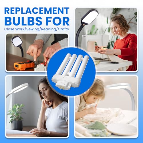 Lustaled 27W FML27-65K CFL Bulb, 6500K Daylight, 4-Pin GX10Q-4 Base Compact Fluorescent Light Bulb, Quad Tubes Replacement Bulb for VERILUX CFML27VLX, 4 Pin CFL Light Fixture- 2 Pack