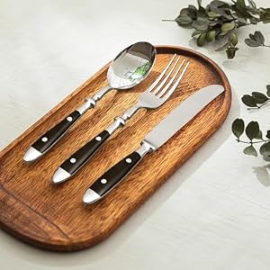 Retro 20 Piece Silverware Set Stainless Steel Cutlery Set Vintage Flatware Set with Black Bakelite Handle Dishwasher Safe Service for 4