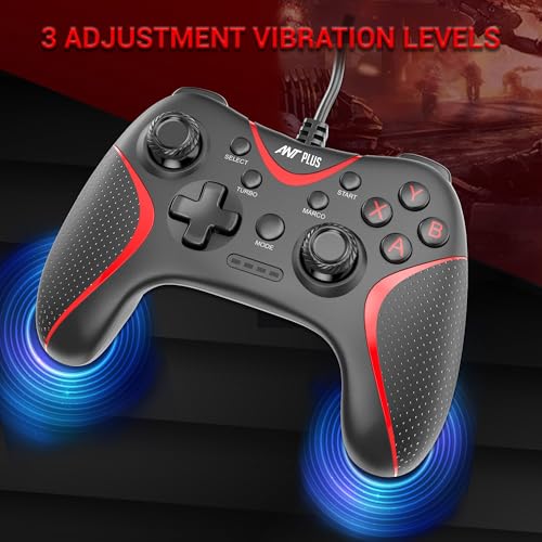 Image of Ant Plus Leo 200 Wired Gamepad with Integrated Force Feedback, ABXY Keys, Ergonomically Design, 1.8m USB Cable for PC