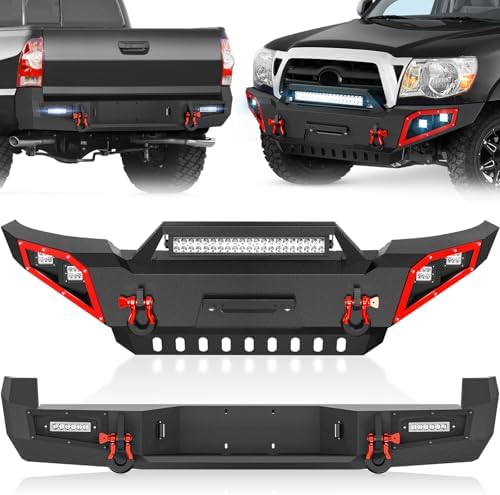 Powder Coated Steel Rear Bumper With LEDs For Toyota Tacoma 2016–2020 – Heavy Duty