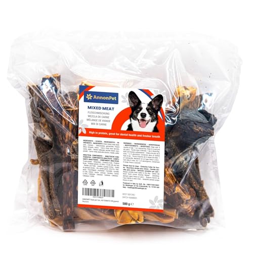 AnnonPet® Snack per Cani Mix Carne Essiccata Suino, Bovino, Pollo. Ideali come Premietto e Addestramento. Masticativi per cani Carne secca MAXI FORMATO
