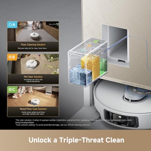 Image of DREAME Matrix10 Pro Robot Vacuum and Mop, Featuring Multi-Mop Switching Dock, Three-Solution Compartment, Detangling Brush, 30,000Pa Suction, 212F (100℃) Mop Self-Cleaning White