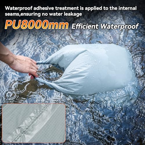 Bolsa seca impermeable HIKEMAN - Saco seco ultraligero, Roll Top para exteriores, paquete de 3 para viaje, natación, rafting, navegación, kayak, camping, playa (Verde) miniatura 3