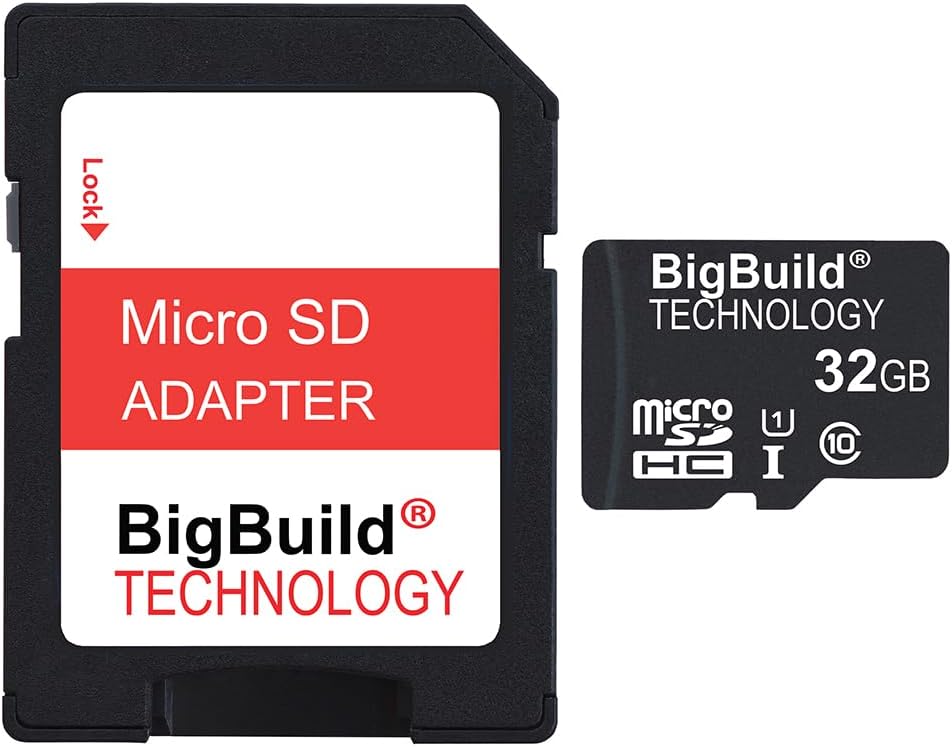 BigBuild Technology32GB Ultra Fast Class 10 80MB/s MicroSD SDHC Memory Card for Garmin Drive 61 LMT-S Navigator, SD Adapter Included