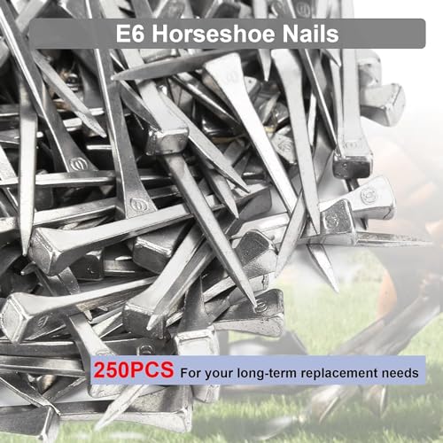 Image of KUIDAMOS 250PCS Horseshoe Nails horseshoe nails e6 Horseshoes Equipment Equestrian Sport Equipment Horse Training Supplies Tool 2.1 Inch E6 Hoof Nails for Horse Race Hoefijzernagels
