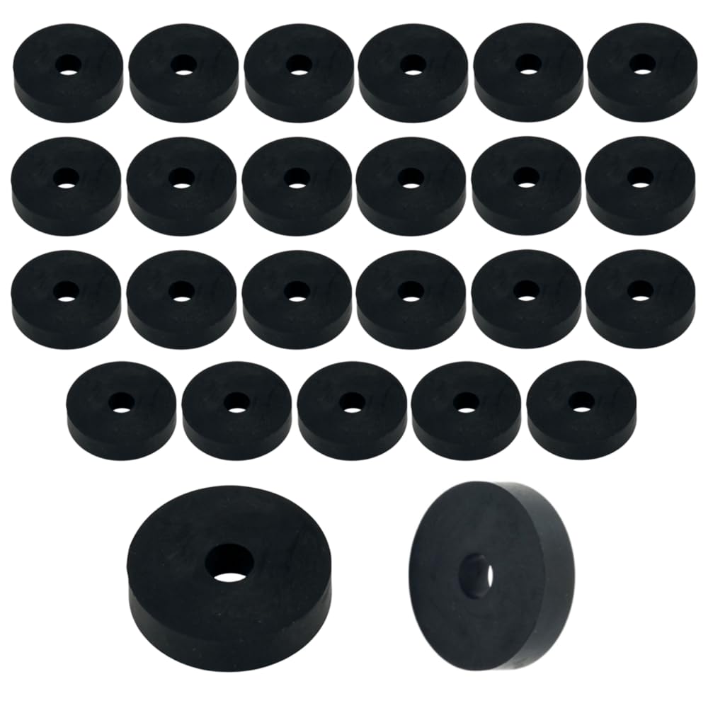 Hawkeng M6 (6mm) Rubber Spacers Standoff Round Washers 6mm Thick, 26mm Diameter – 25PCS