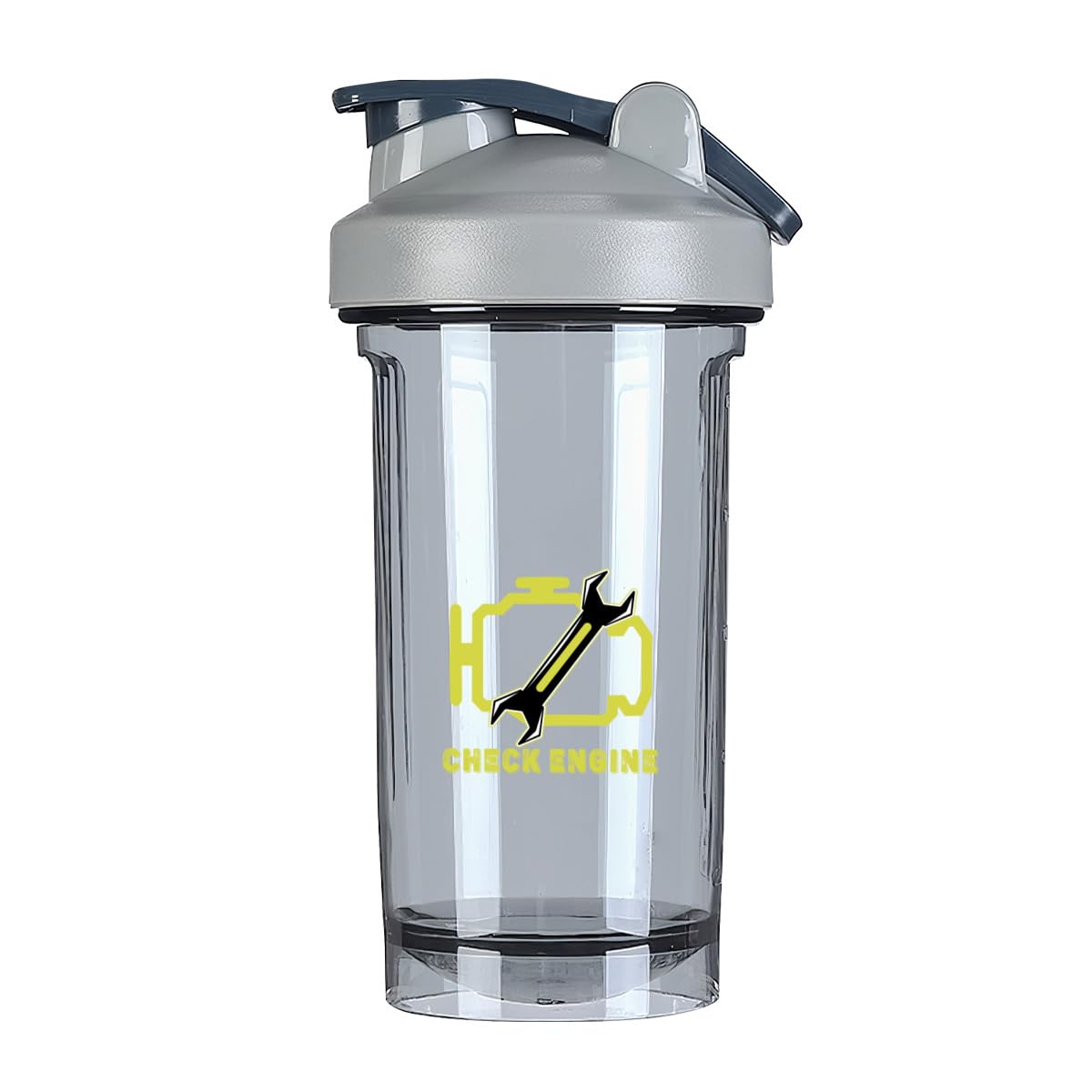 Check Engine Light Mechanic Auto Repair 1 18 Ounce Shaker Bottle Drink Mixer Leak-proof Pre Workout Protein Shakes Meal Replacement Shakes Bottles 500ML/18 Oz Gray