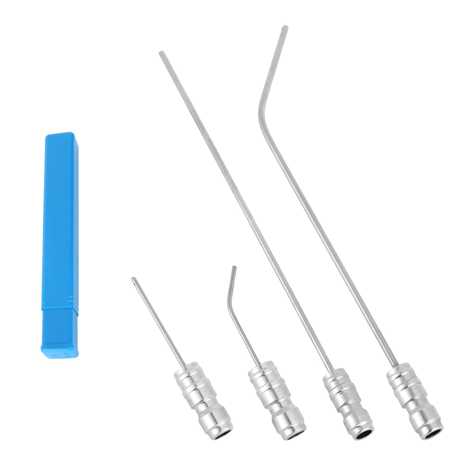 4pcs High Pressure Washer Nozzle Kit, 1/4 Inch Quick Connect Power Washer Extension Wand Spray Tips with Straight & Curved Stainless Steel Replacement Jet Accessories Set for Narrow Gap Deep Cleaning