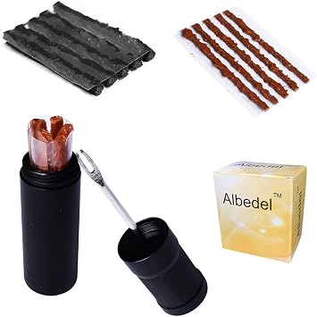 Bike Tubeless Tire Tyre Repair Kit Plugger Plugs Tool Repair Tires Fix Flat Puncture MTB and Road Mountain Bicycle +15 Strips 5 x1.5 mm + 5 x 2.5 mm + 5 x 3.5 mm