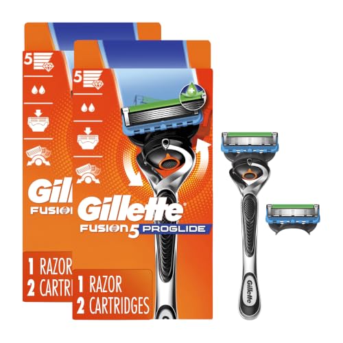 Gillette ProGlide Razor for Men, Handle + 2 Blade Refills (Pack of 2)