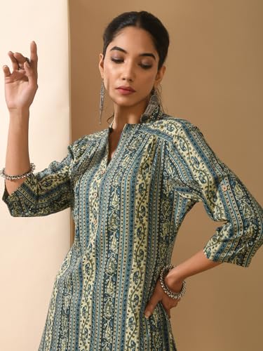 Image of Meesan Women's Casual Ethnic 3 /4 Sleeve Printed Tunic