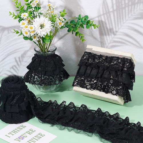 Ruban plissé en dentelle organza UNICRAFTALE 4cm pour couture - 3