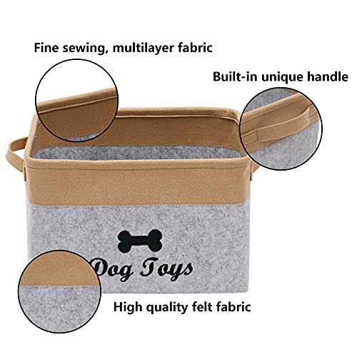 Geyecete Dog Toys Storage Bins-Pet Toy and Accessory Storage Bin, Organizer Storage Basket for Pet Toys,Blankets and Food-Light Gray/Khaki Geyecete Dog Toys Storage Bins-Pet Toy and Accessory Storage Bin, Organizer Storage Basket for Pet Toys,Blankets and Food-Light Gray/Khaki