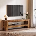 Tribesigns 150 cm TV Stand for Televisions up to 65/75 Inches, Industrial TV Cabinet with Open Shelf, Wooden Multimedia Console for Living Room and Bedroom, Rustic Brown