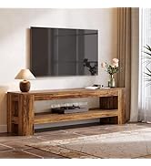Tribesigns 59" TV Stand for 55/60/65/75-Inch TVs, Rustic Media TV Console with Storage Shelve, En...
