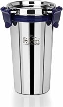 PDDFALCON Stainless Steel Eco Nxt Glass/Tumbler with Steel Lid and Extra clamp, 100% Leak Proof - 450 ml (Blue)