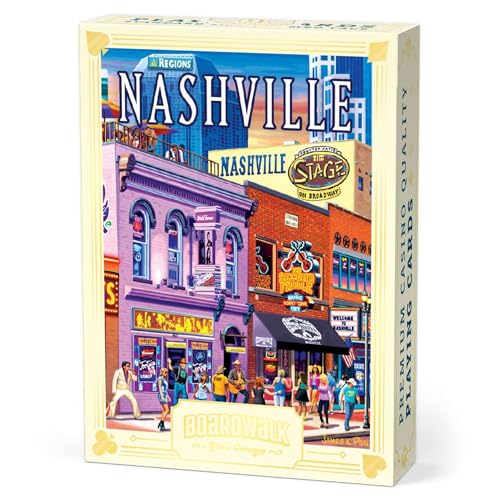 Boardwalk Puzzles Premium Featherlight Unique Playing Cards, Fun Themed Deck for Home and Travel | Nashville Music City