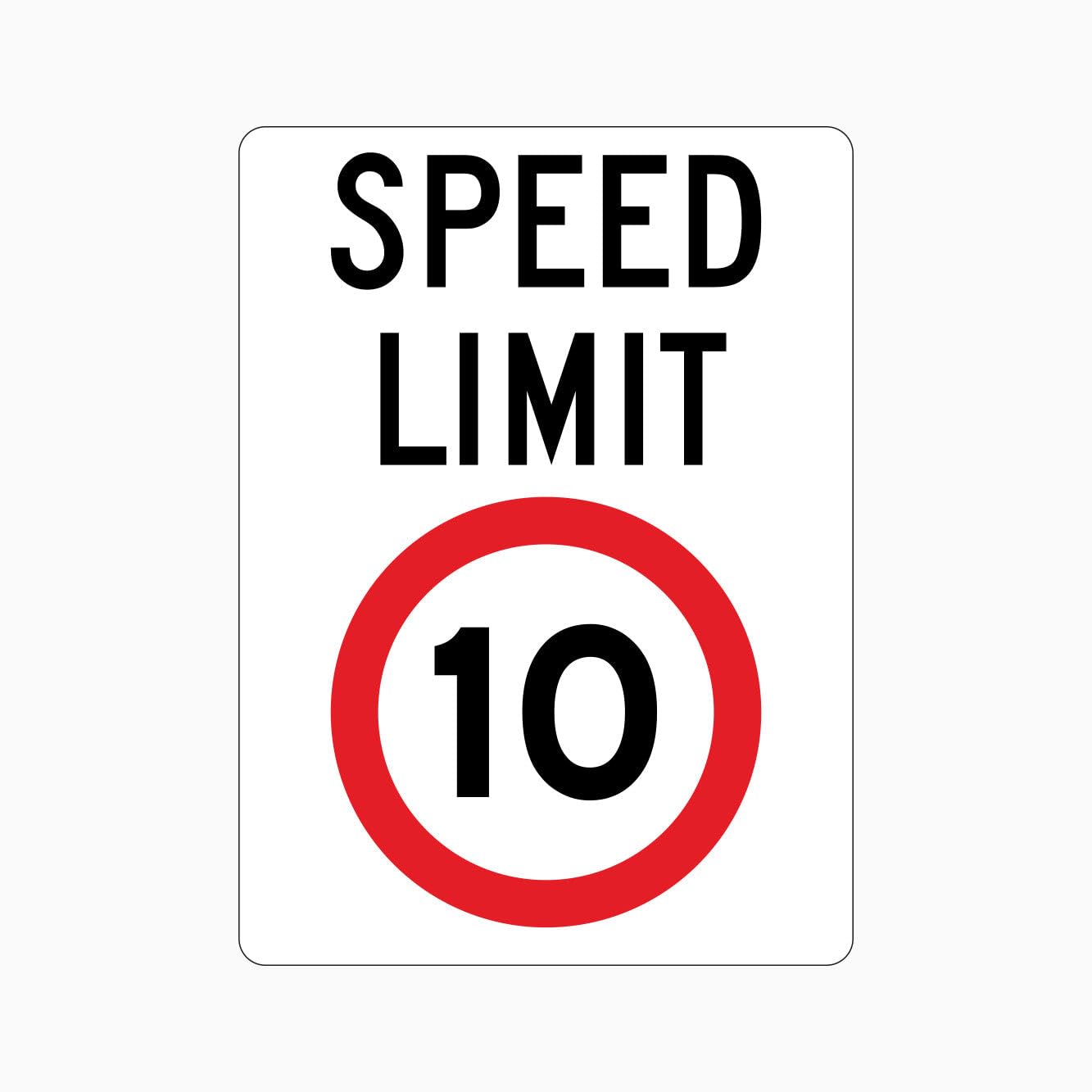 Speed Limit 10km Traffic Sign L10000, 12x8 Inch Metal Tin Sign, Road Safety Sign