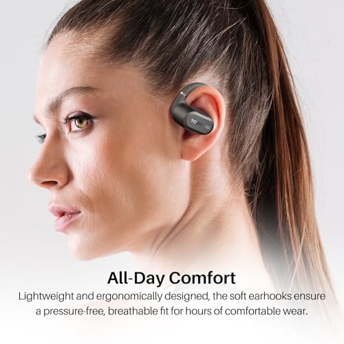 TOZO OpenWear Open Ear Headphones, Adjustable Ear Hooks, Ultra Comfort, Punchy Bass Bluetooth Headphones 5.4 with Smart Digital Display, Immersive Audio Earbuds, Stereo Bass, Fast Charging - Image 5