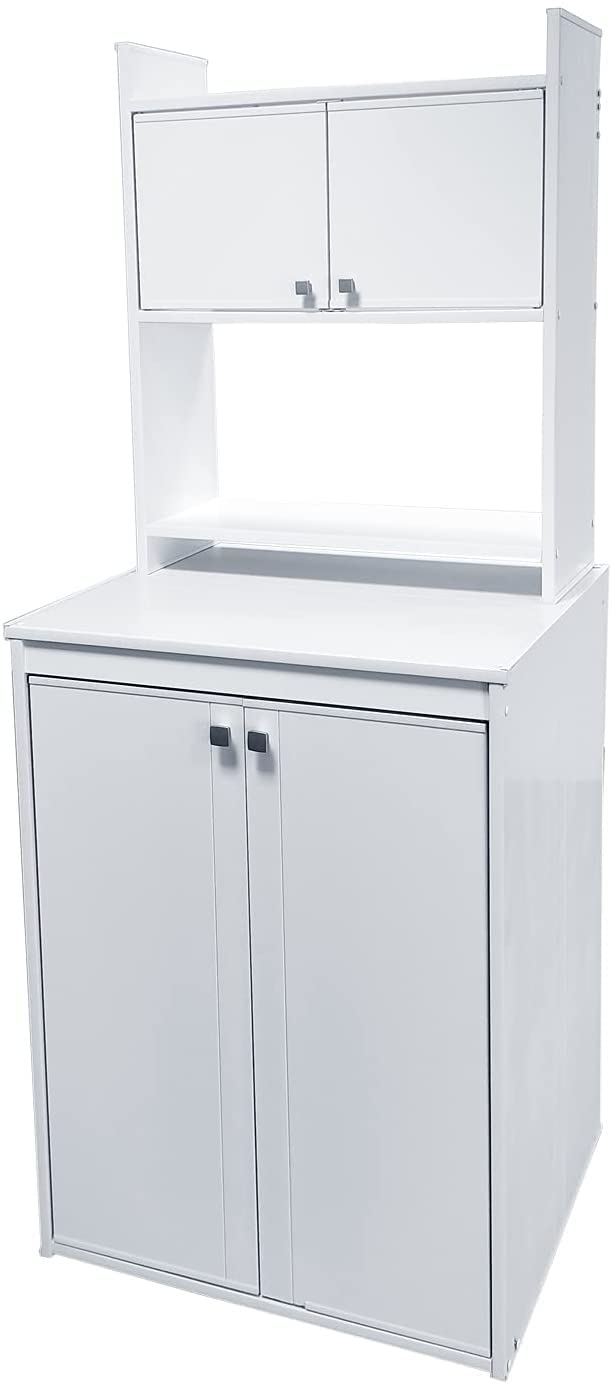 Negrari Regal für Waschmaschinenschrank aus PVC, feuchtigkeitsbeständig, Wandbefestigungsset, 65 x 26,4 x 78 cm, Weiß