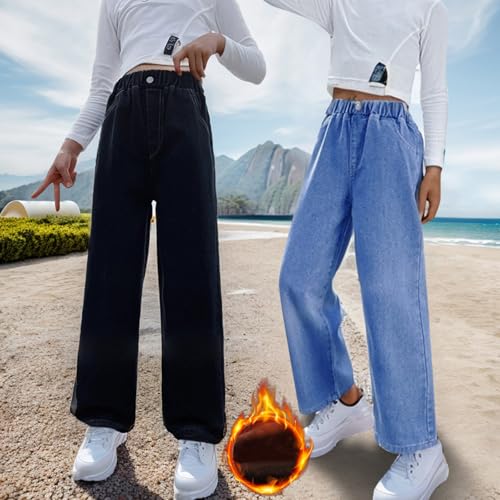 Girl's Y2k Heart Jeans Camouflage Drawstring Waistband Pull On Jeggings Solid Teen Pants Girls3