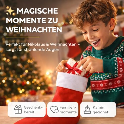 TK Gruppe Timo Klingler 4X rote Weihnachtsstrumpf - Nikolaussocken zum Aufhängen & Befüllen - Kamin Socken an Weihnachten & Nikolaus