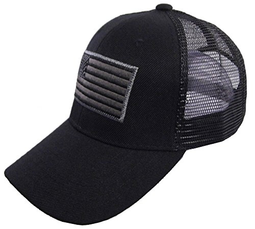US American Flag Patch Tactical Style Mesh Trucker Baseball Cap Hat