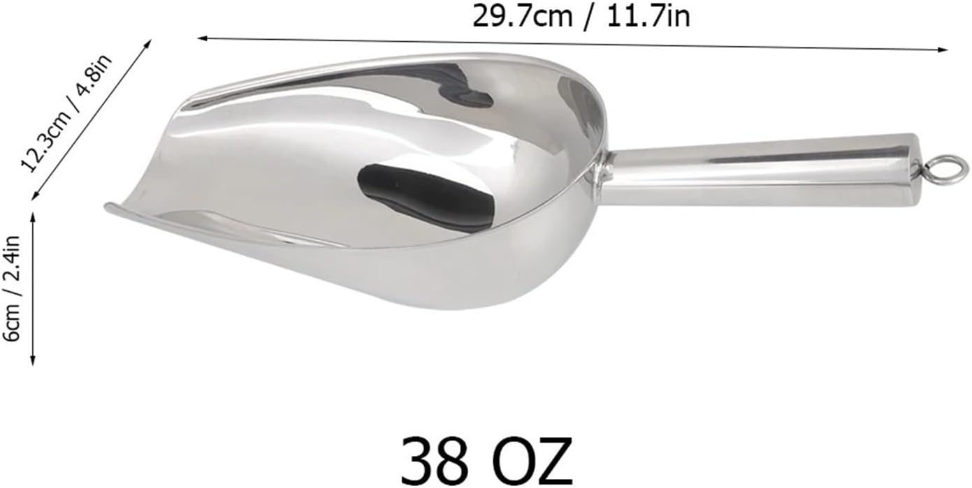 Ice Shovel Scoop Stainless Steel Multifunctional Coffee Beans Dried Fruit For Kitchen Home(38oz)