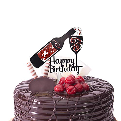Wine Birthday Cake Topper, Aging Like Fine Wine Birthday Decor by Firefairy - Used condition - US$7.19