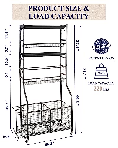 Image of Mythinglogic Rolling Sports Equipment Organizer for Garage Gear and Toys