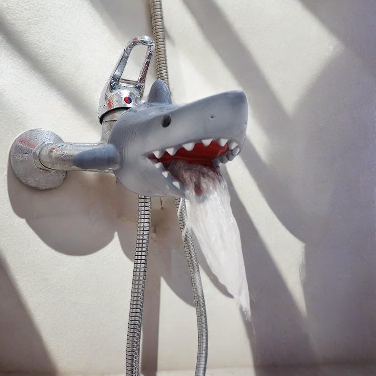 Image of Bathtub Spout Cover for Kids:Toddler Bathtub Faucet Cover for Kids,Spout Cover Bathroom Tub Shark,Faucet Cover Baby Bathtub Silicone for Kids, Toddler, Infant, Gifts for Children