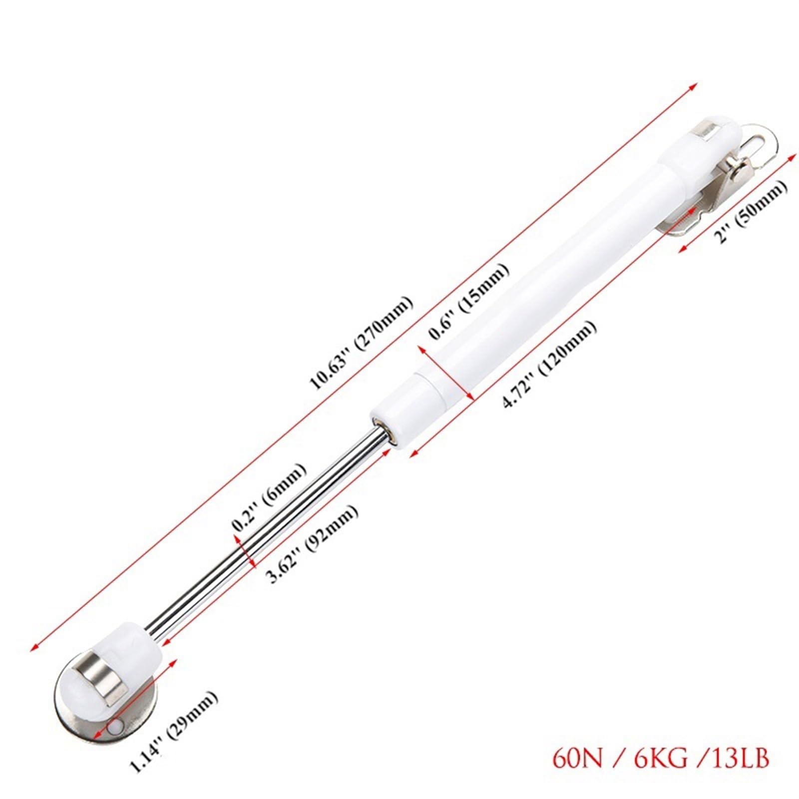 Weich Offen 4 STÜCKE Möbel Gasfederscharniere, Türstrebe Deckelstütze Bettkasten Stützhardware Küchenschrank Schrank Hydraulisches Scharnier 10-15KG Schwer Konsole (Color : 6KG-Gray)