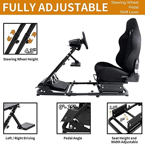 Dardoo Classic Racing Simulator Frame Foldable Frame fit for Logitech G29 G920&Thrustmaster T80 T150 Steering Wheel