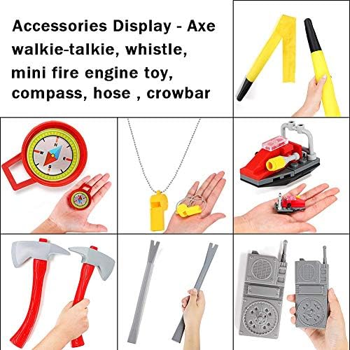 Fireman Costume Fire Chief Dress Up Pretend Role Play Kit Set with Rescue Tools Halloween Costume for Kids Children 3 51cFCQaSdYL. AC