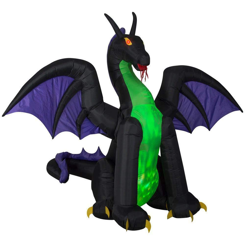 Gemmy Halloween 11 ft Animated Projection Dragon with Wings Airblown Inflatable