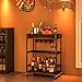 Azheruol Bar Cart Serving Wine 3 Tier Home Rolling Rack with Wheels Mobile Kitchen Industrial Vintage Style Wood Metal Serving Trolley Serving Cart, Drink Cart for Living Room Kitchen