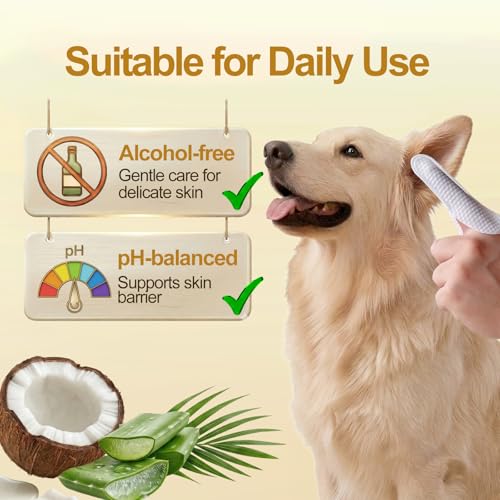 AAIHE Plus Size Dog Ear Wipes,Gently Remove Ear Wax & Dirt,Relieve Ear Itching. Fresh Coconut Scent, All Natural Ingredients Dog Ear Cleaning Wipes - 60 Count — view 5