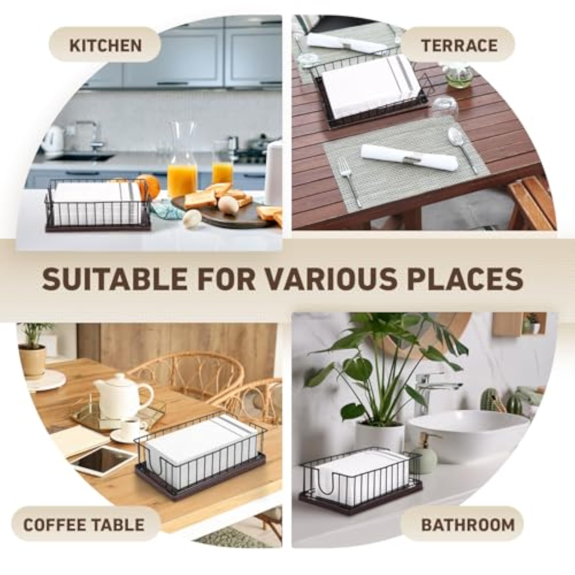 2 Pack Metal Wire Guest Towel Holder Tray