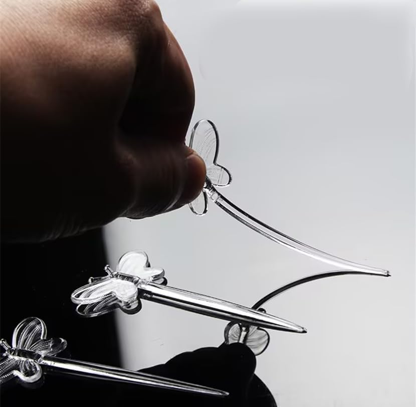 200 Pcs Clear Plastic Cocktail Picks Butterfly Fruit Toothpicks Food Drink Picks Sandwich Appetizer Sticks Skewers Party Supplies for Wedding Baby Shower, Bar Tools