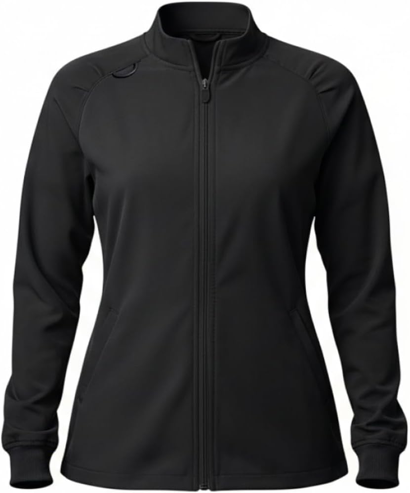 Natural Uniforms Women’s Zip-Front Raglan Warm-Up Jacket – 4-Way Stretch, Moisture-Wicking, Modern Fit–Medical Scrubs Jacket